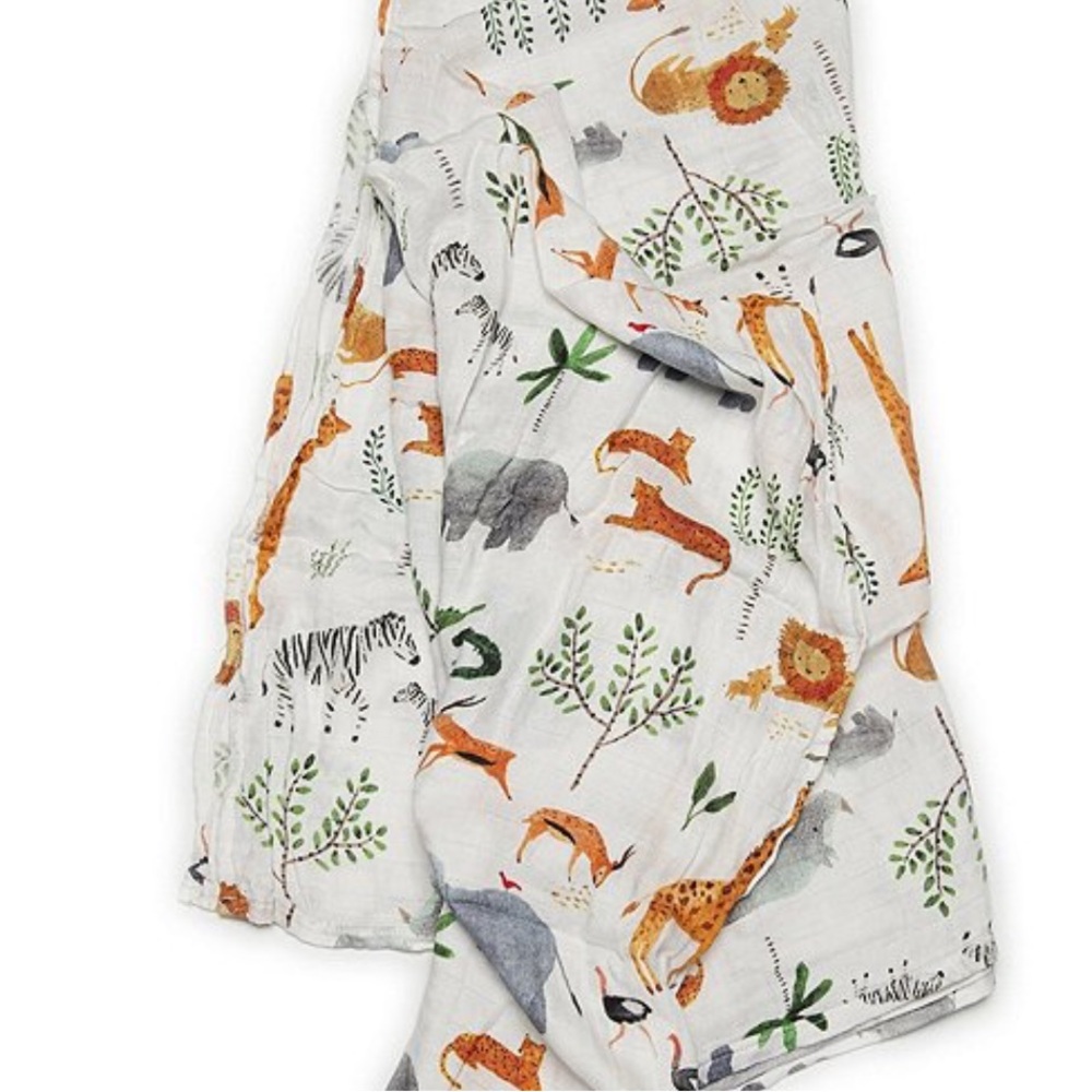 LouLou Lollipop Baby Safari Jungle Muslin Swaddle